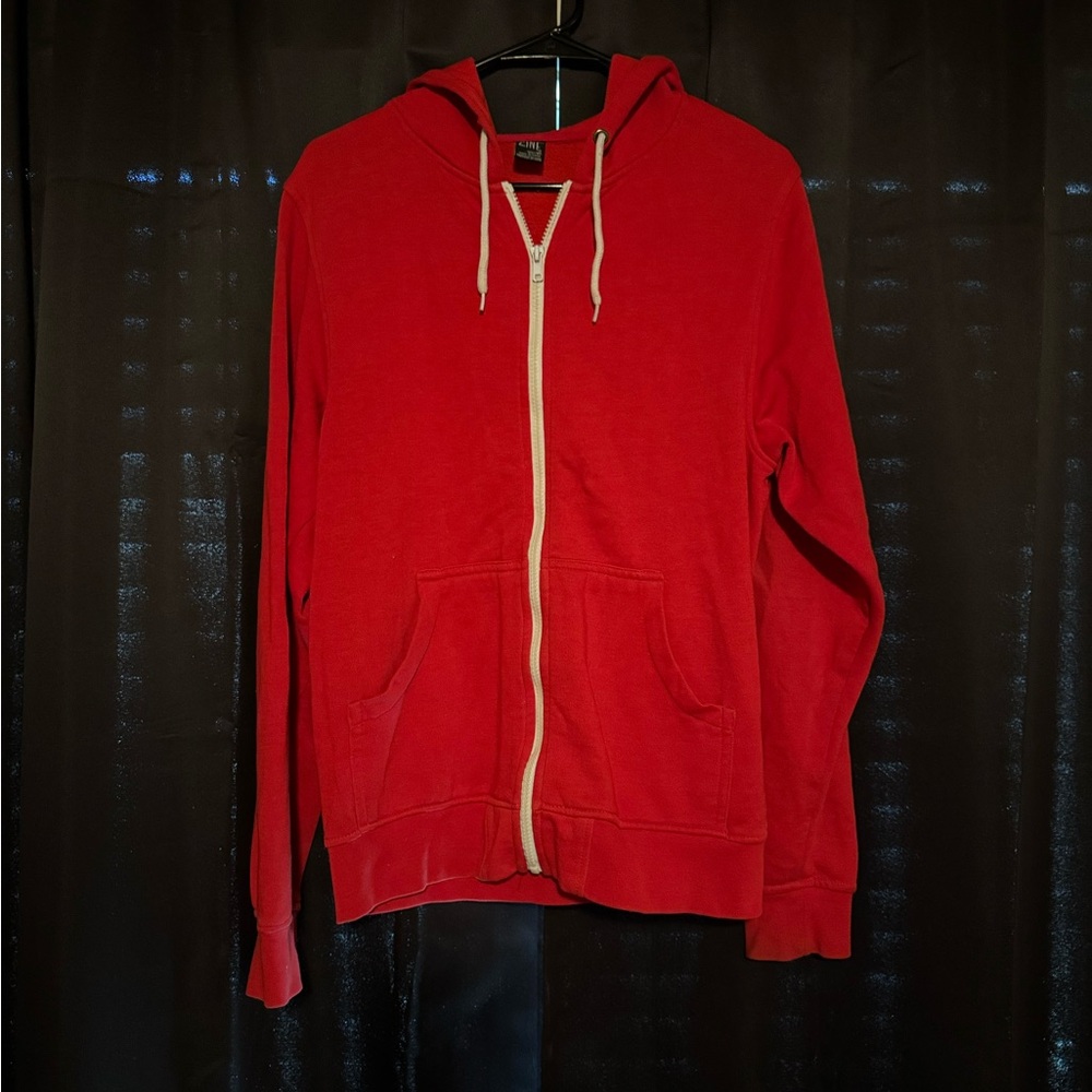 Red Zine Zip-Up Hoodie